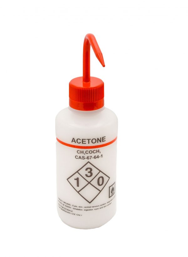 Acetone Bottle 16oz - Vented, LDPE